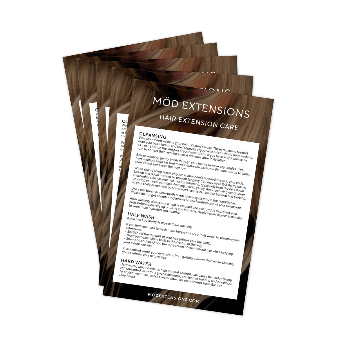 Extensions Promo Card Möd Extensions Hair Extension Care Cards