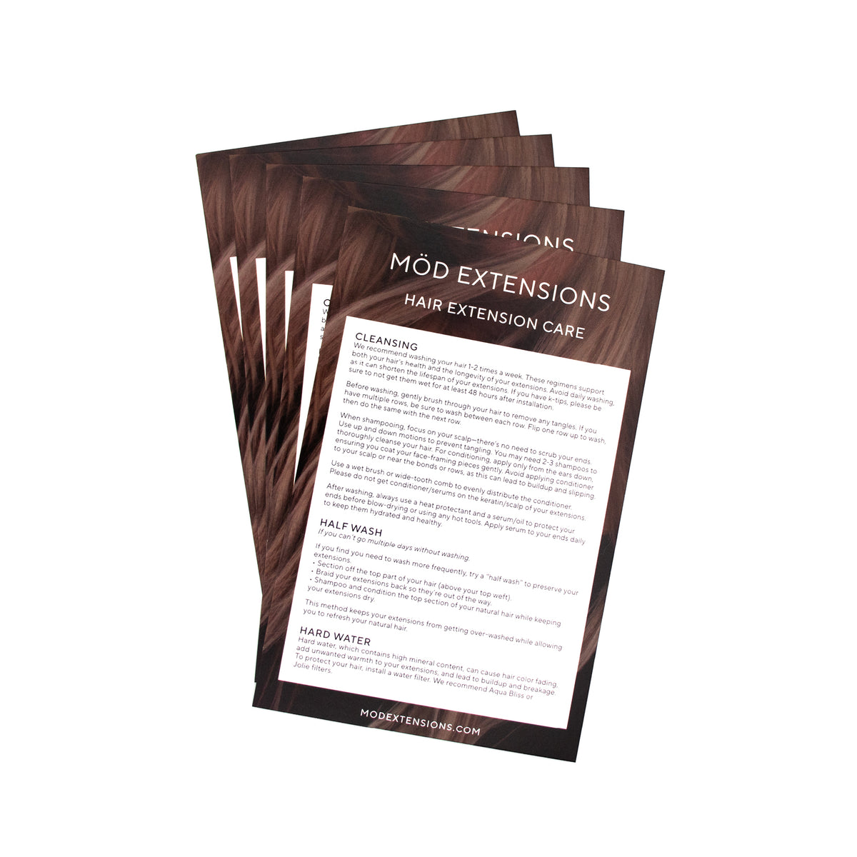 Extensions Promo Card Möd Extensions Hair Extension Care Cards