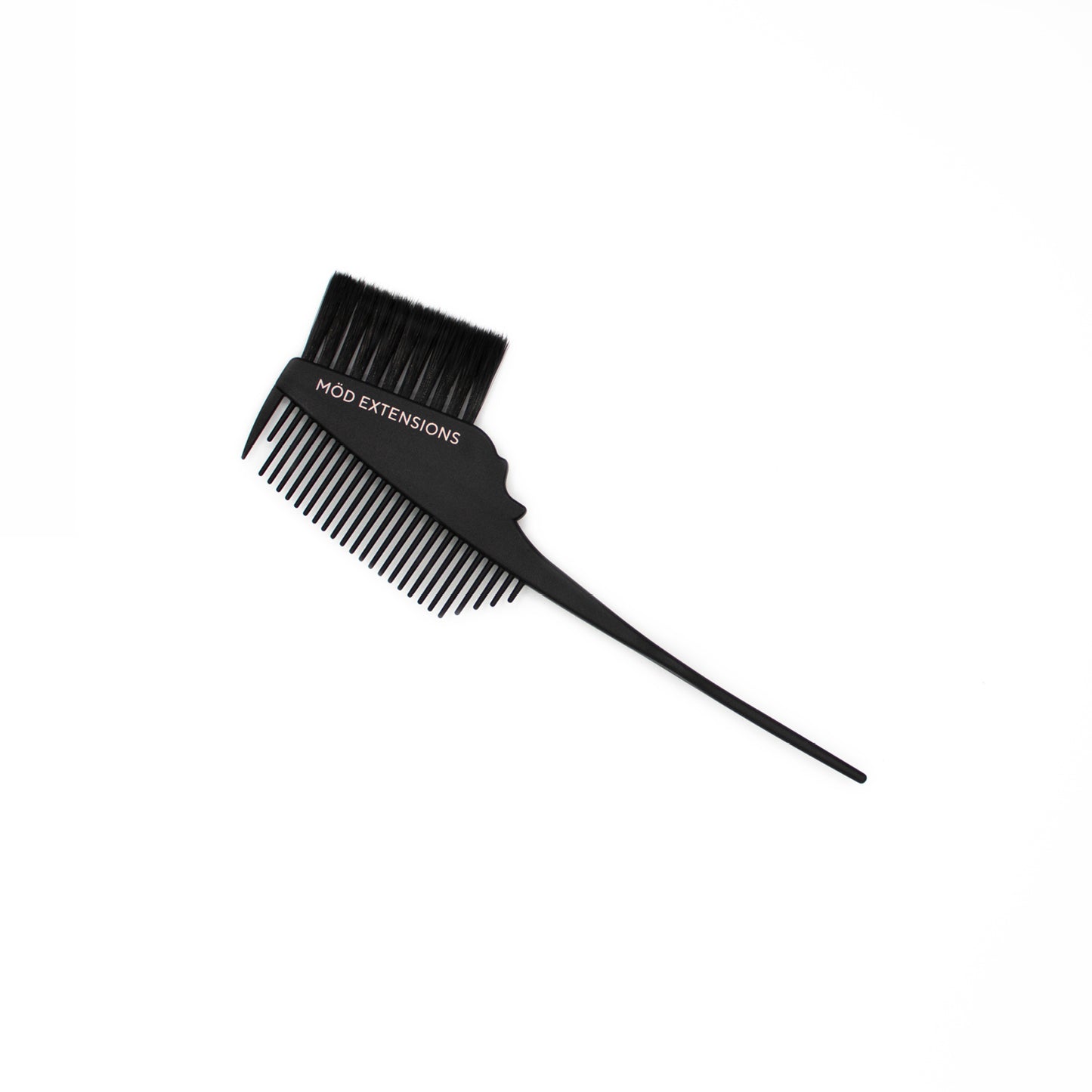 Black comb with bristle end on a white background